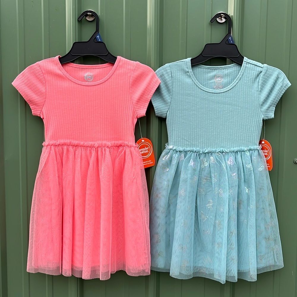 Girls Short Sleeve Tutu Dress, 2-Pack Size XS